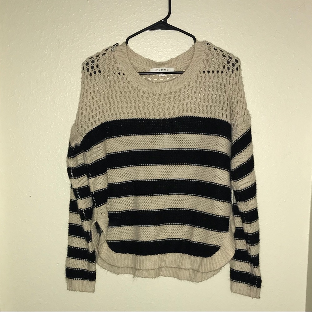 Black and cream striped sweater